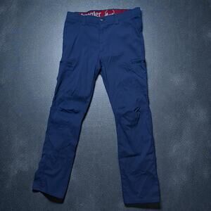 Wrangler outdoor Hiking Cargo Pants Mens Washed Navy Slim Stretch Trousers 34/32